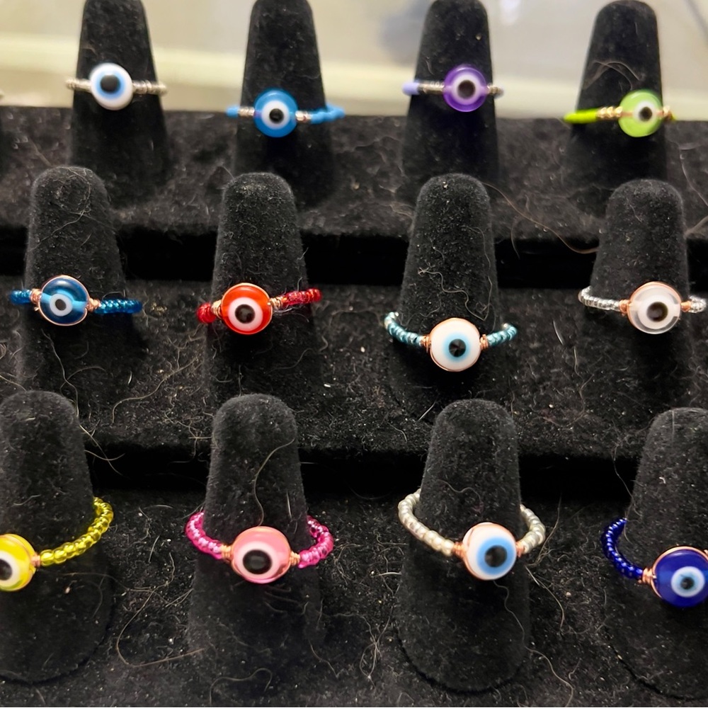 Evil Eye Colored Wired Rings, Eye of Protection